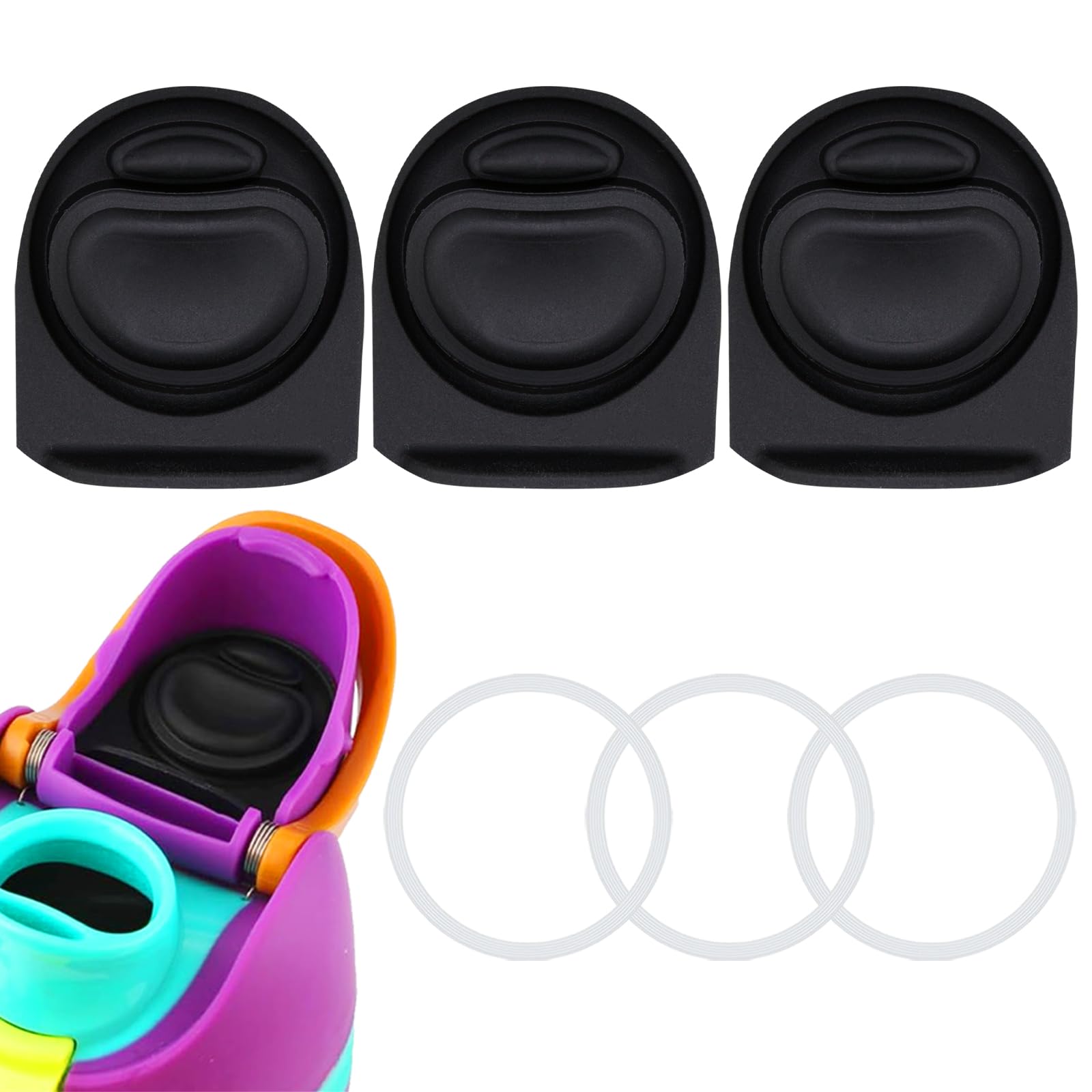 Frokolla 3 Sets Replacement Stopper and O Ring Gasket Compatible with Owala FreeSip 24oz 32oz,Water Bottle Lid Insert Cap Rubber Seal Parts for Owala 16/19/24/32/40oz Mouth Piece Accessories AW-R2 โ image 1
