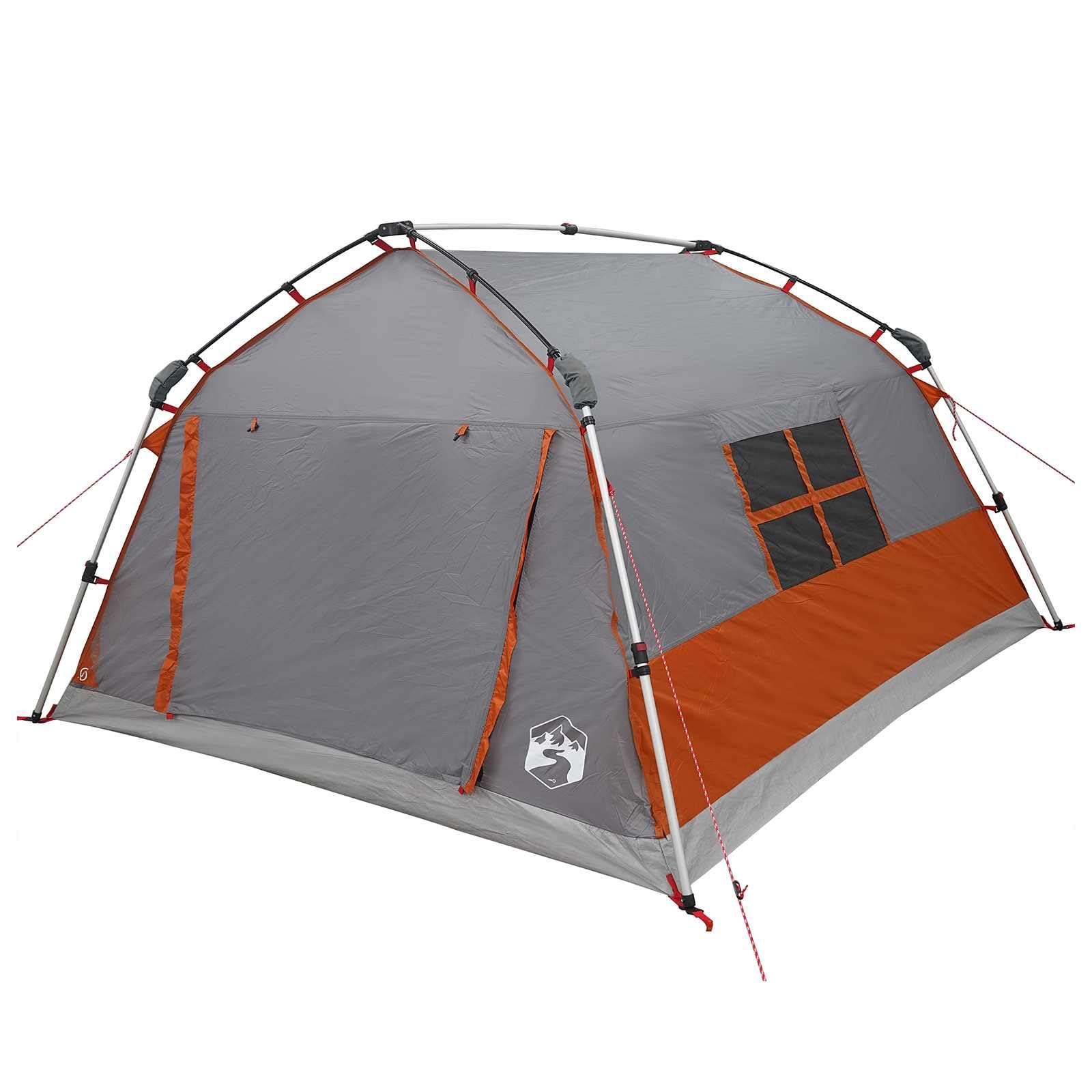 Tenda Istantanea 4 Persone Grigio e Arancione 312x288x187 cm