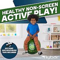 Vista 2 de Flybar Pelota de Salto para Niños, Pelota Inflable para Montar con Asa para Juego Interior y Exterior, Incluye Bomba, Juguete de Salto para Niños