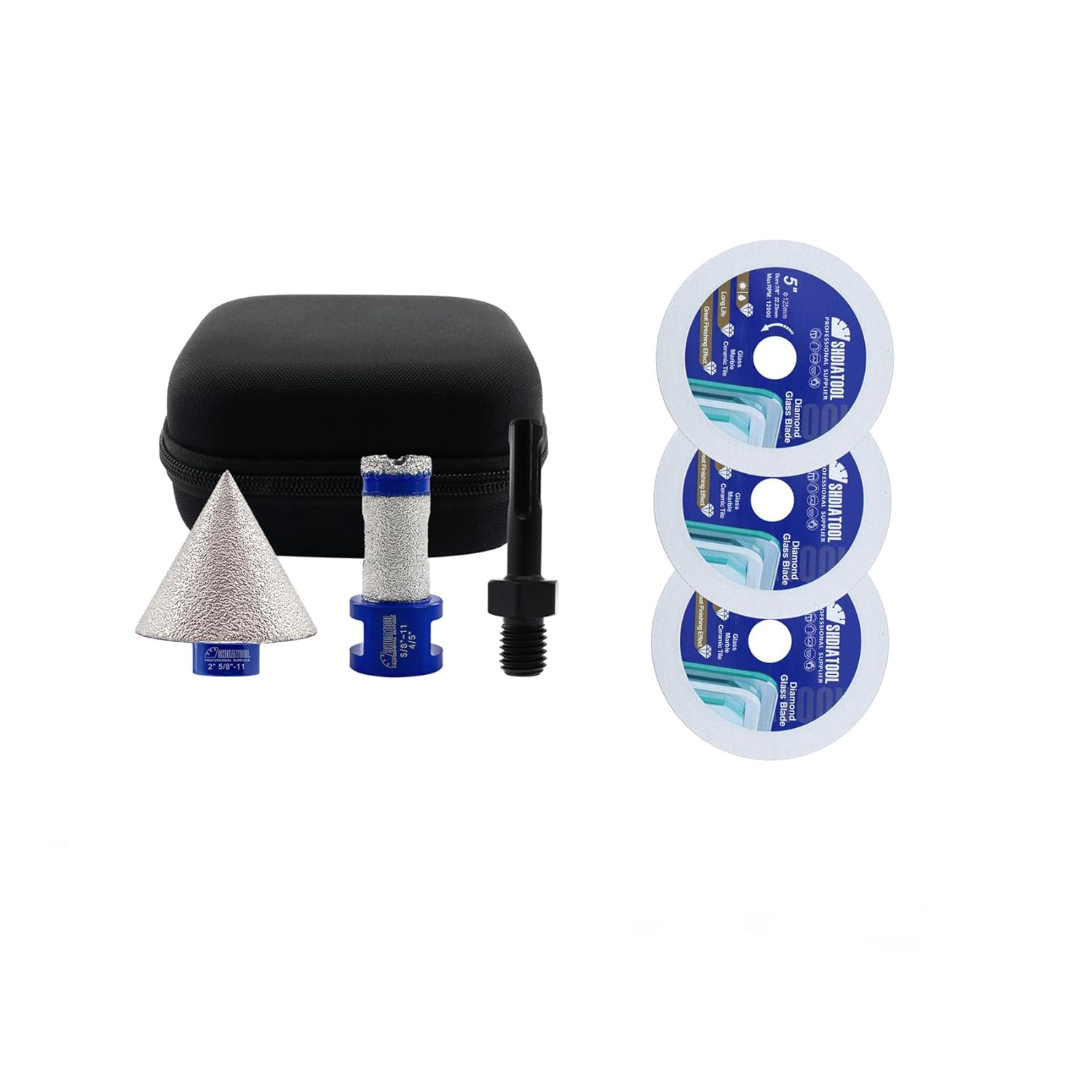 SHDIATOOL Diamond Core Drill Bits, Hole Saw Milling Chamfer Bits for Drilling Shaping Tile Porcelain Ceramic Marble Stone Masonry