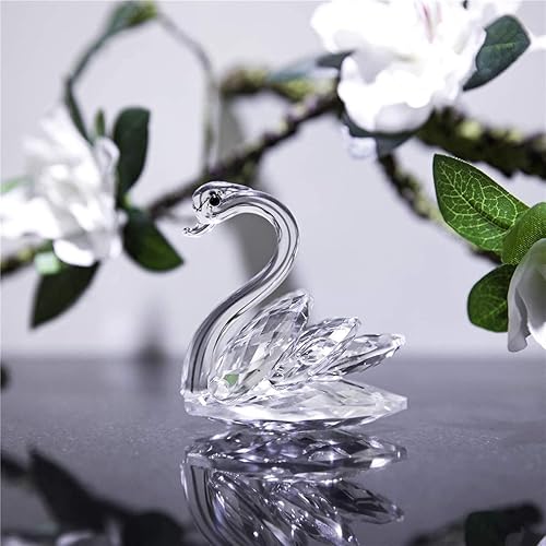 Miniatura 6 de H&D HYALINE & DORA Colección de figuras de cisne de cristal y mariposa, pisapapeles de cristal, decoración de mesa para oficina en casa