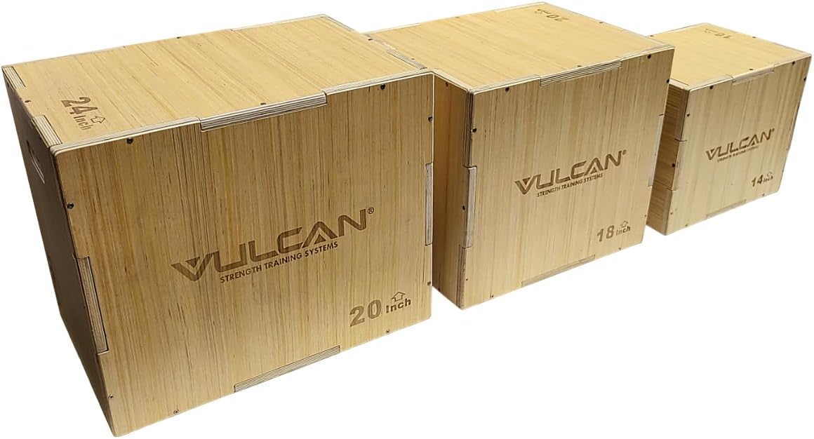 VULCAN 3-in-1 Wooden Plyo Box – Durable Ashwood Plyometric Jump Box for Home Gym and Commercial Training | Safe, Stable & Versatile for Box Jumps, Step-Ups, HIIT and Cross-Training Workouts