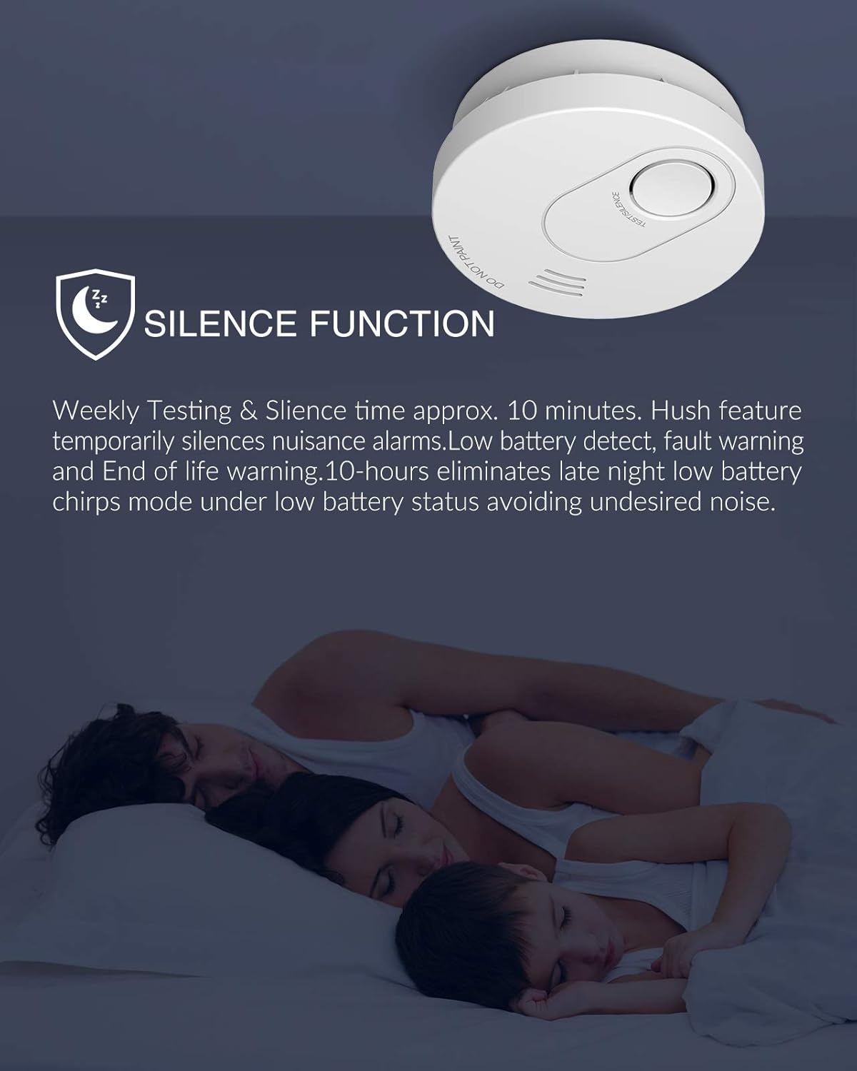 Flаѕh Dеаlѕ - 60% оƒƒ SITERWELL Smoke Detector, 10 Year Fire Alarm with Photoelectric Sensor and Built-in Battery, Fire Detector with Low Battery and Fault Warning for House and Bedroom, UL Listed, GS526A, 4 Packs