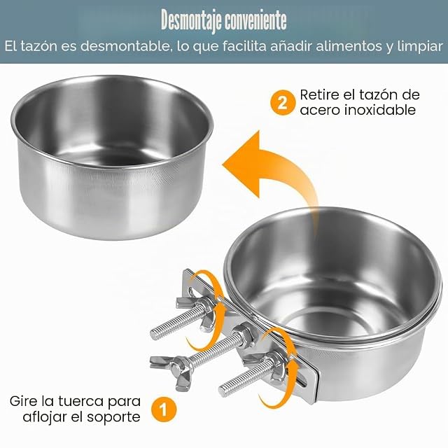 Foto 3 de 7 de Comedero Separable para pájaros, comedero de Acero Inoxidable para Loros, pequeños Animales
