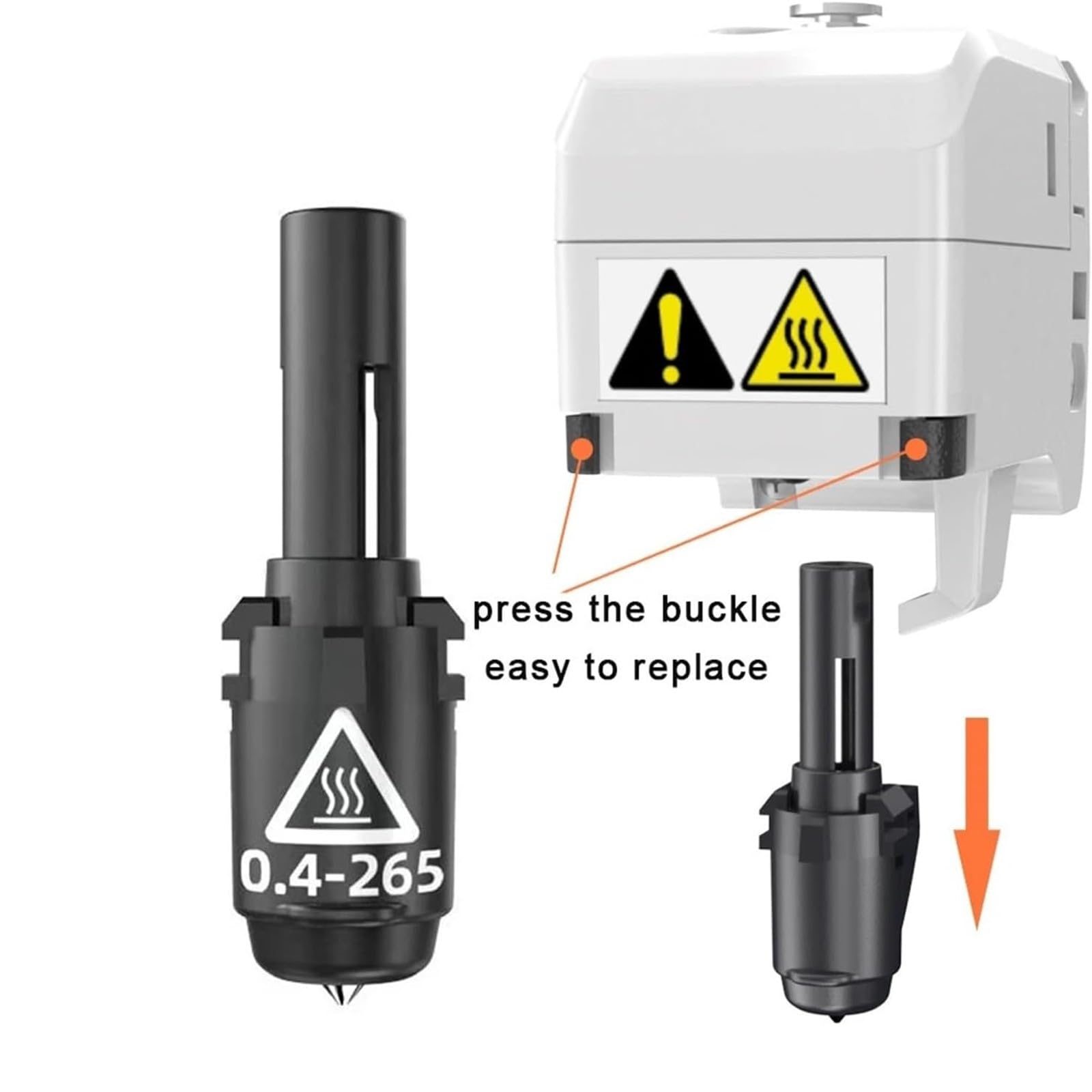 Generisch Boquilla de repuesto para impresora 3/4 3D Adventurer, 0,4 mm, resistente al calor hasta 265 °C, accesorio de mantenimiento fácil de cambiar, boquilla de recambio fácil
