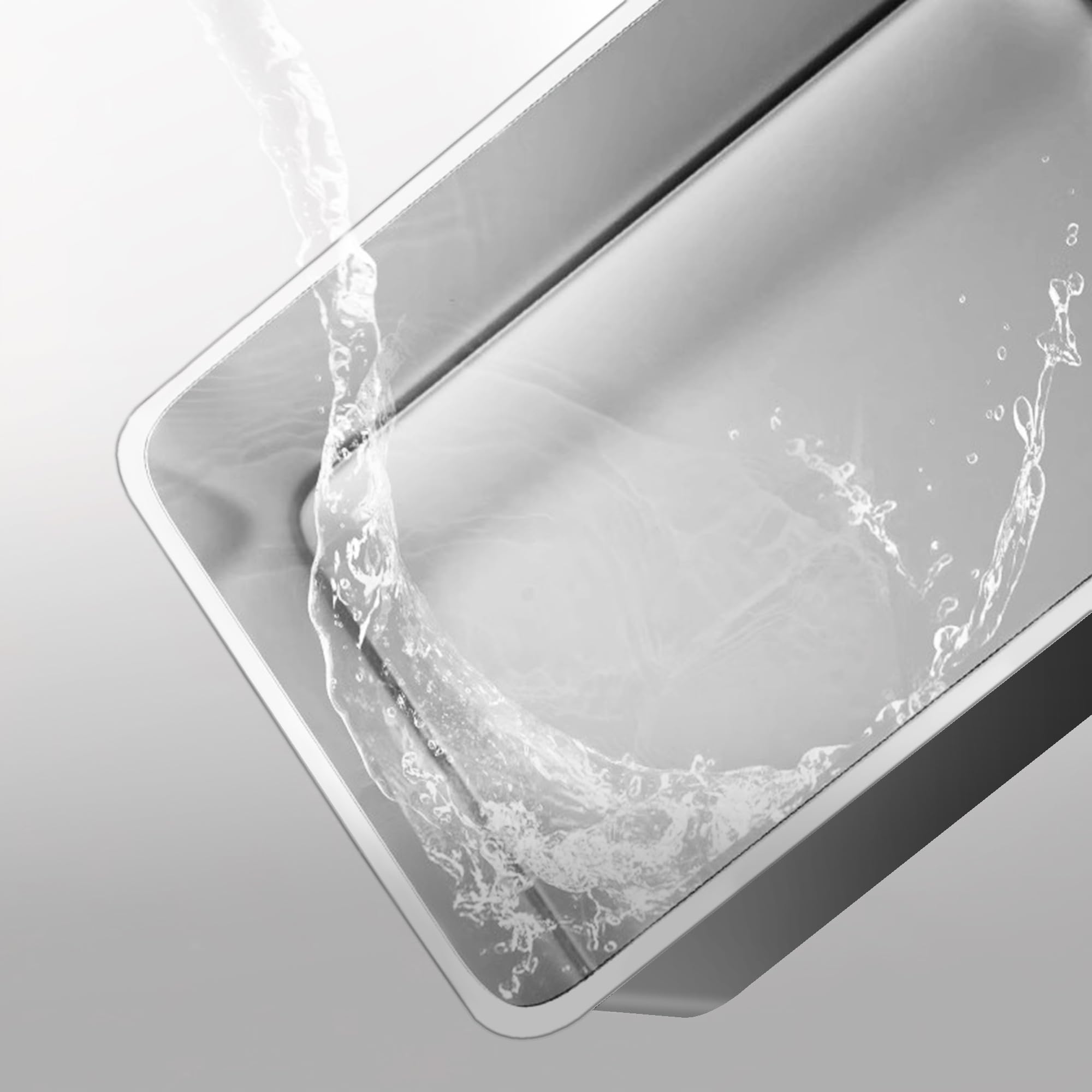 Vealind Lettiera per gatti in acciaio inox con apertura superiore, in metallo resistente e durevole, con bordi alti