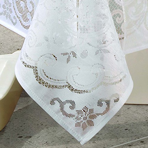 Toalha de Renda, Lepper, 100% Poliéster, Branco, 1.55 mx2.50 m, Rosas