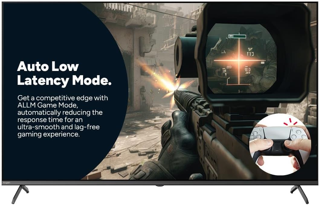 Image illustrating Auto Low Latency Mode in a first-person shooter game, showing reduced lag.