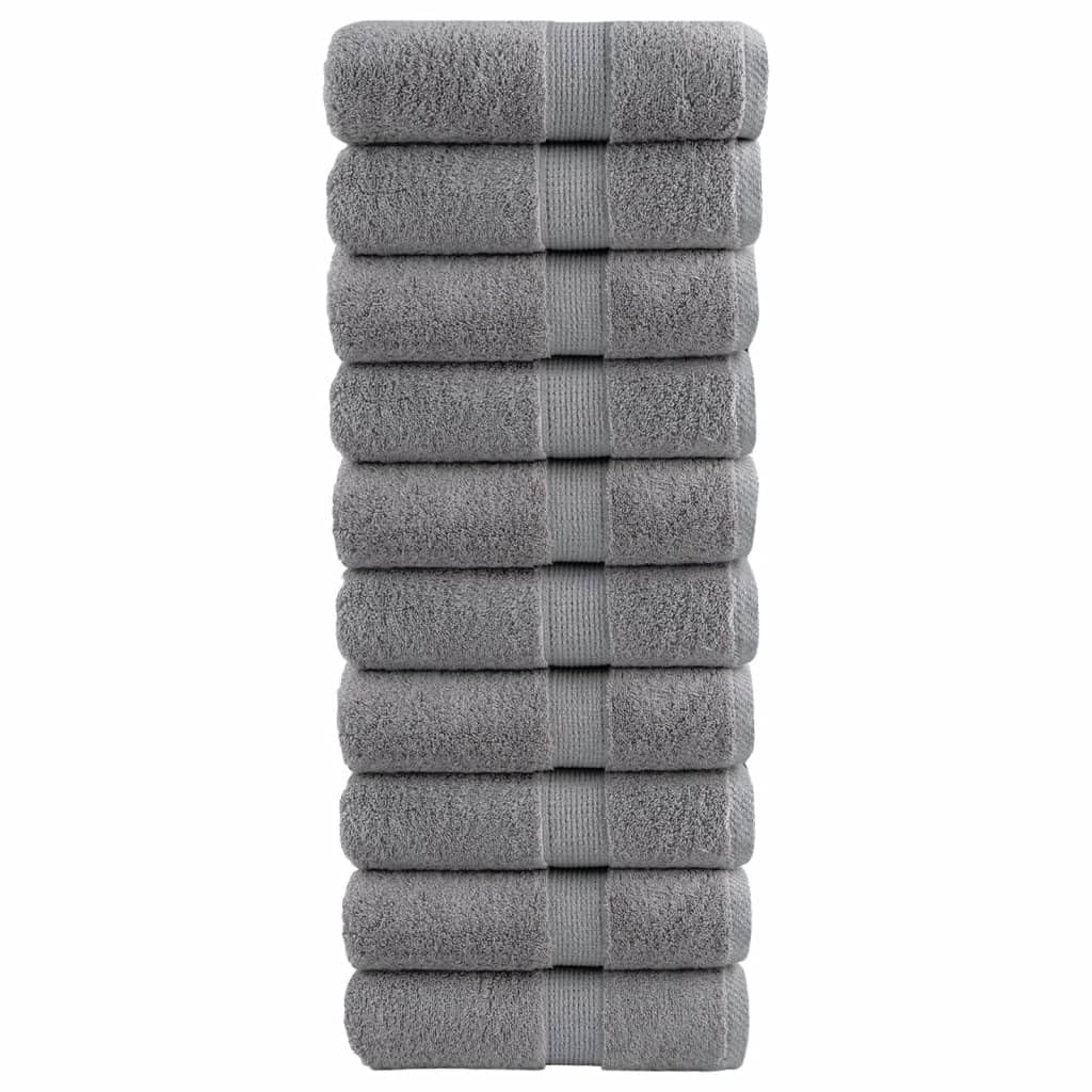 Toallas de Invitados SOLUND 10 uds Gris 30x50 cm 600 gsm Gris,137304