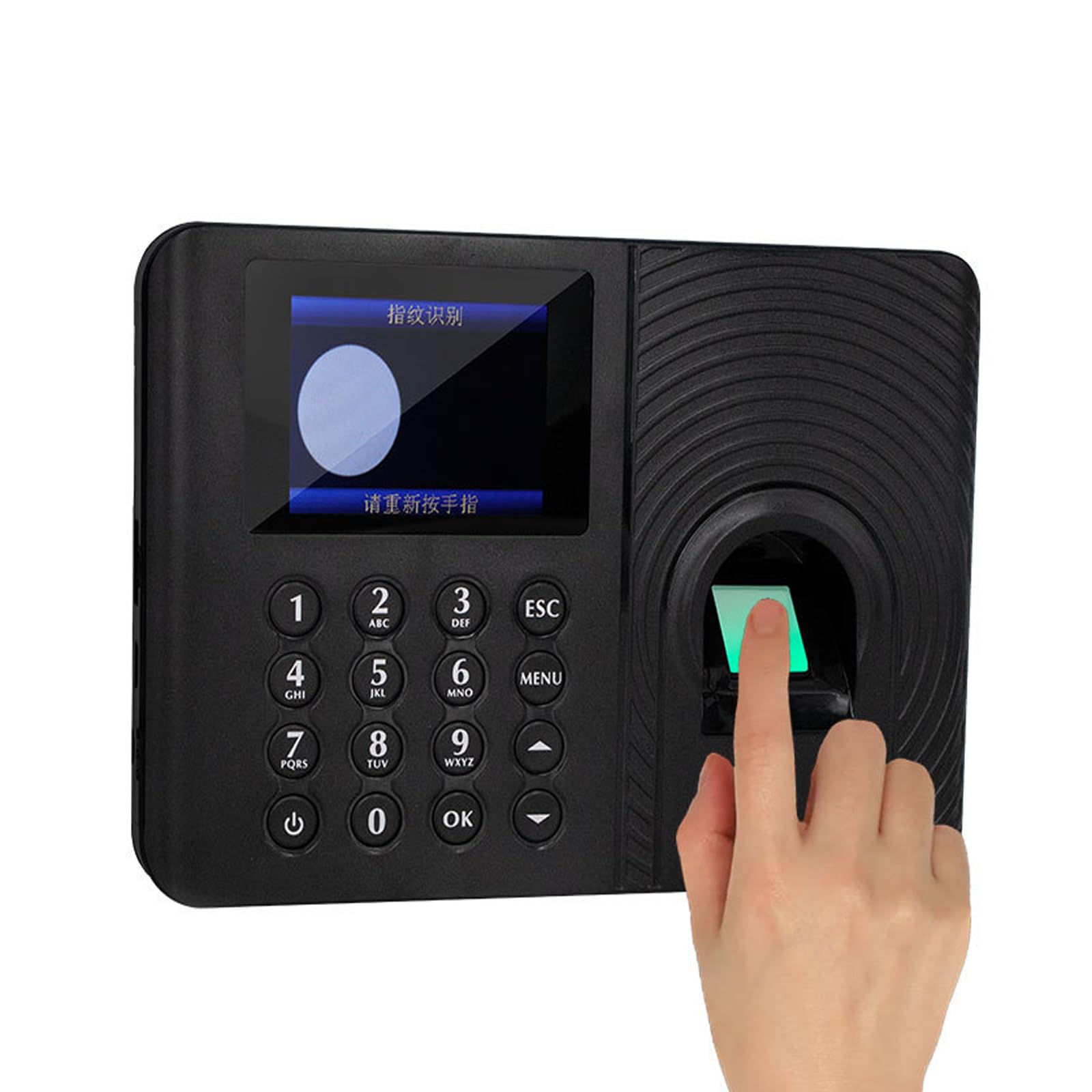 Fingerprint Time Clock, Password & Finger Checking In Recorder Clock In and Out Machine with 2.4in LCD Screen, NO Monthly Fee No Software Fee, for Employees Business Hotel School