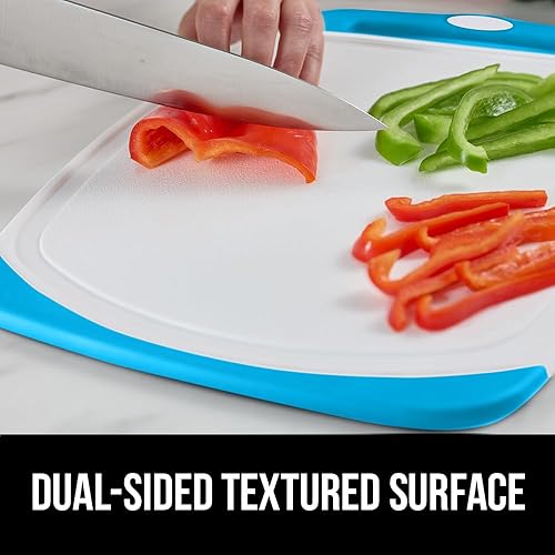 Miniatura 51 de Gorilla Grip - Tabla de cortar extragrande, mango de fácil agarre, surcos para jugos, antideslizante y gruesa. Apta para lavavajillas, no porosa