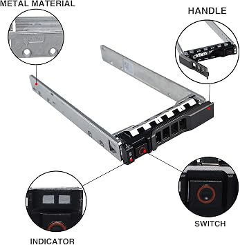 Hard Drive Tray Caddy 2.5 SSD Caddy G176J 0G176J Hard Drive Bracket Compatible with Dell PowerEdge 14/13/12th Generation T440 T640 R730 R730XD R630 T630 T430 R830 R930 R720 R820 R920, 10 Pack