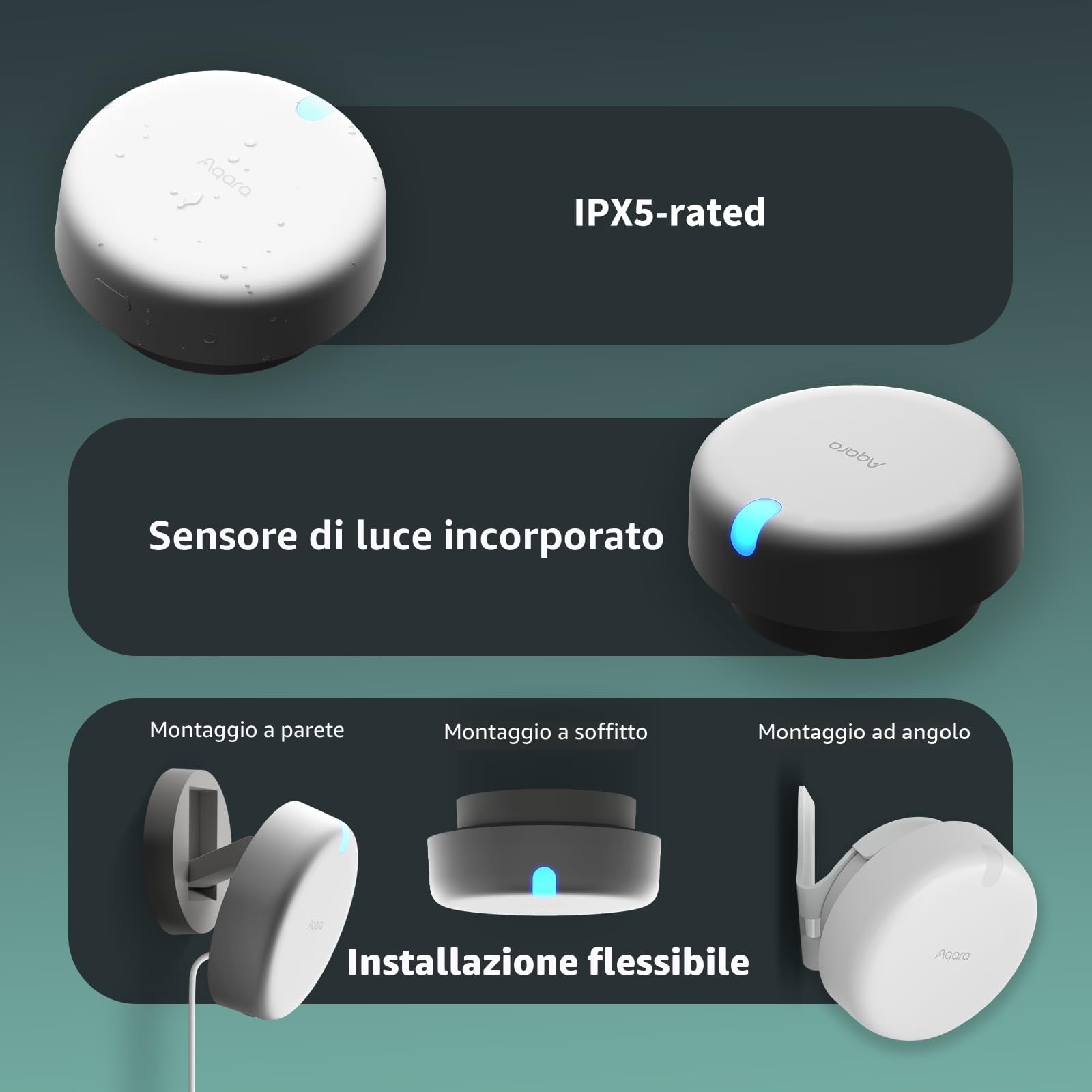Aqara Presence Sensor FP2 Staffa Set, Cablato, Radar mmWave