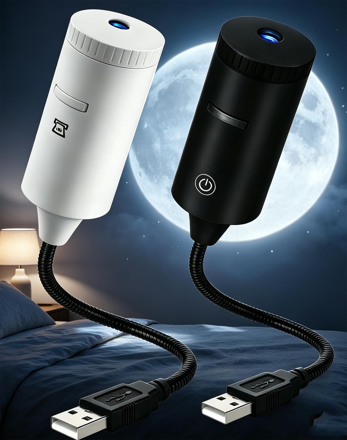 Altamoro Plug Play HD Star Projector USB Powered，Black+White