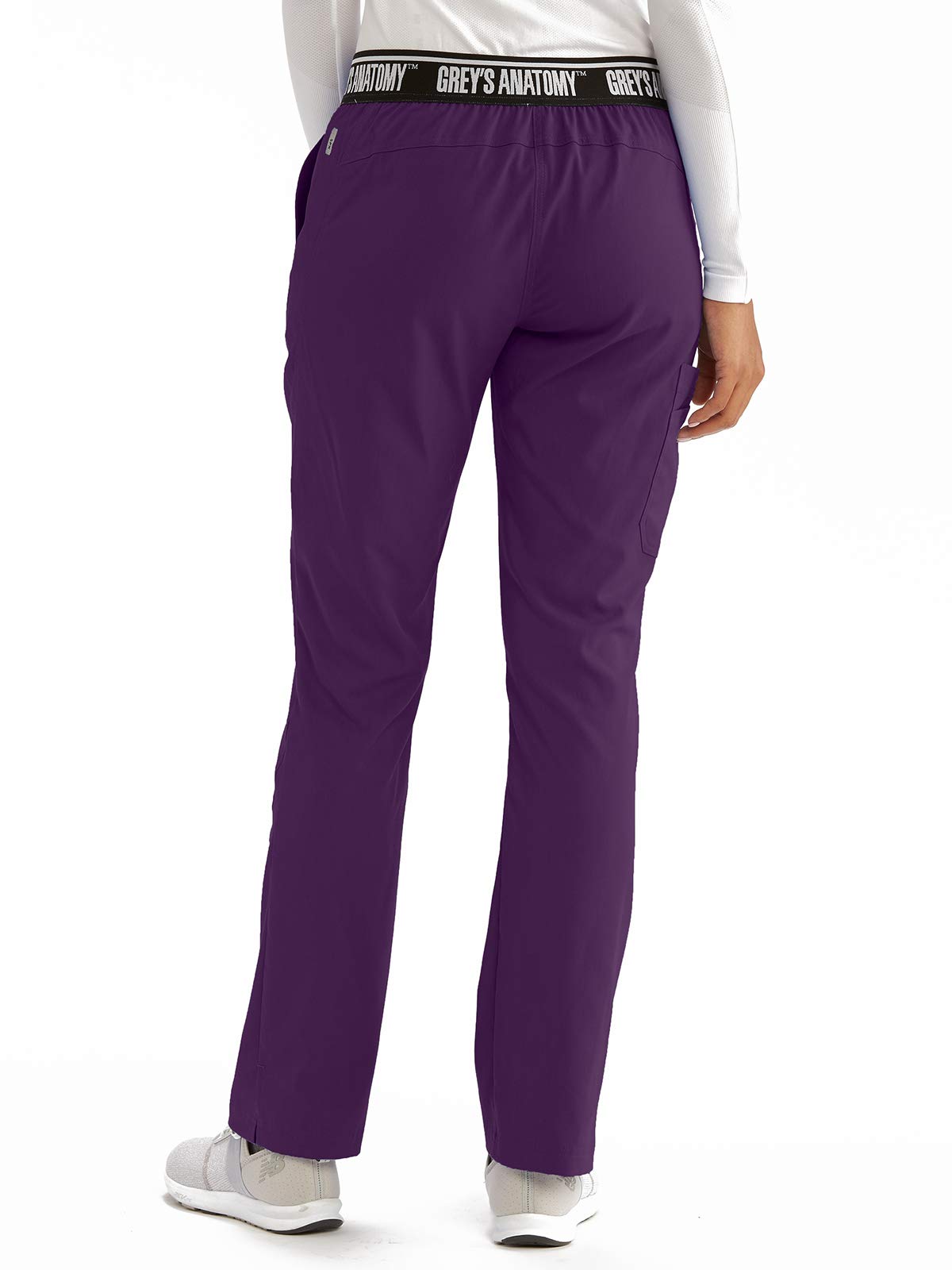 BARCO Grey's Anatomy Active GVSP515 Women's Bree Five Pocket Logo Waist Angle Seam Scrub Pant Eggplant XXST