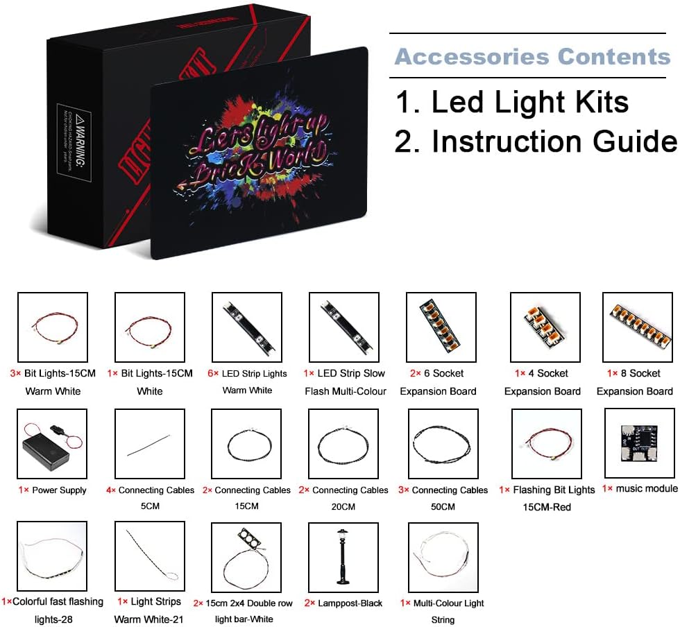 BrickBling LED Light Compatible withLego 10308 Holiday Main Street for Adult; Creative Lights-Sound Version (Without Model)