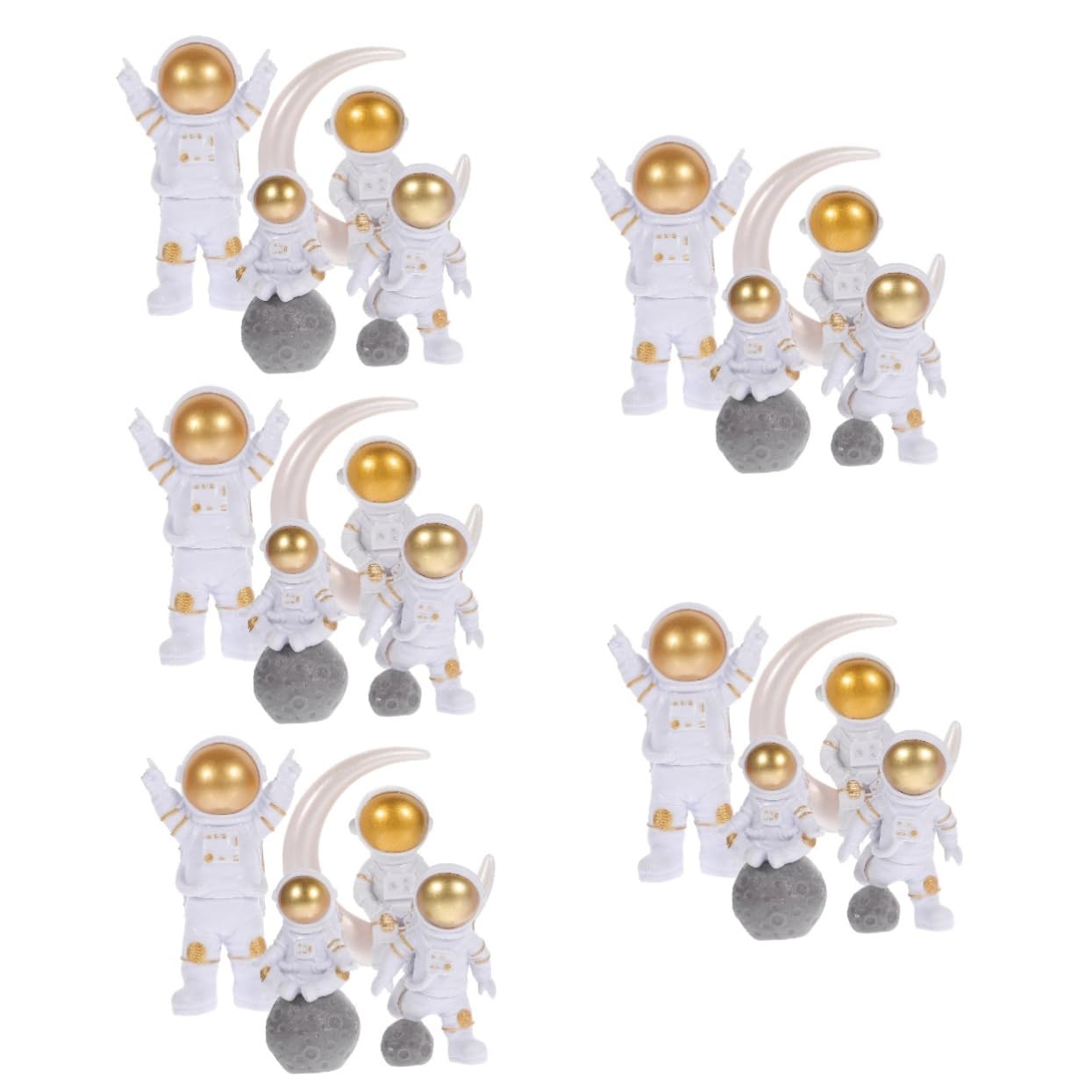 Figurine astronaute en résine Ciieeo pour décoration de table spatiale, lot de 20 pièces dorées