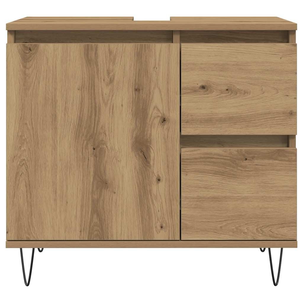 vidaXL Mueble de Lavabo Madera de ingeniería Roble Artisan 65x33x60 cm