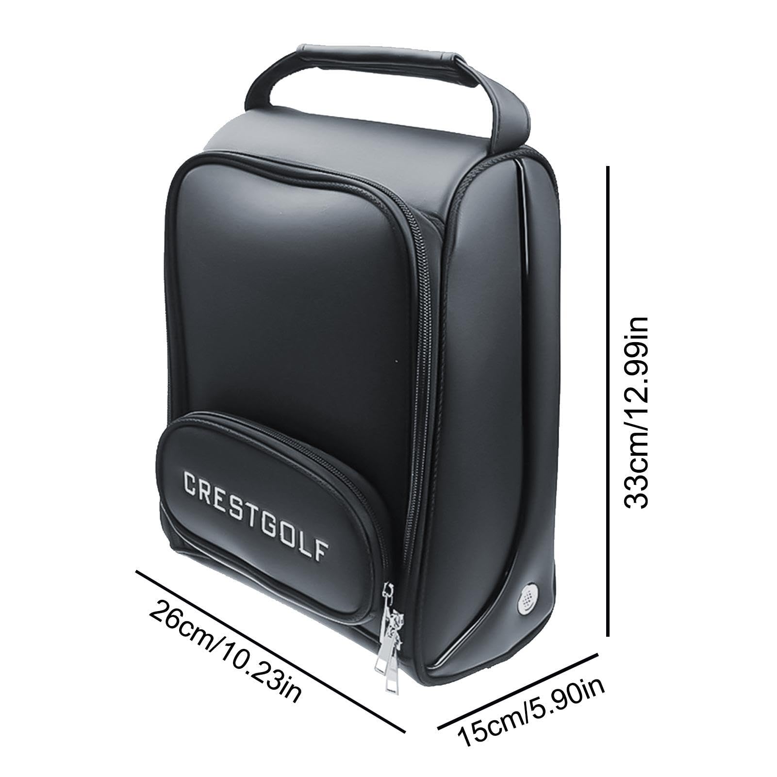 Golfschuhtasche, wasserdichte PU-Schuhbehälter, Reißverschluss-Golfschuh-Tragetaschen, staubdichte Aufbewahrungstasche, gepolsterte Golfschuh-Tragetaschen, 10 l Herren-Golfschuhtasche für Golf,