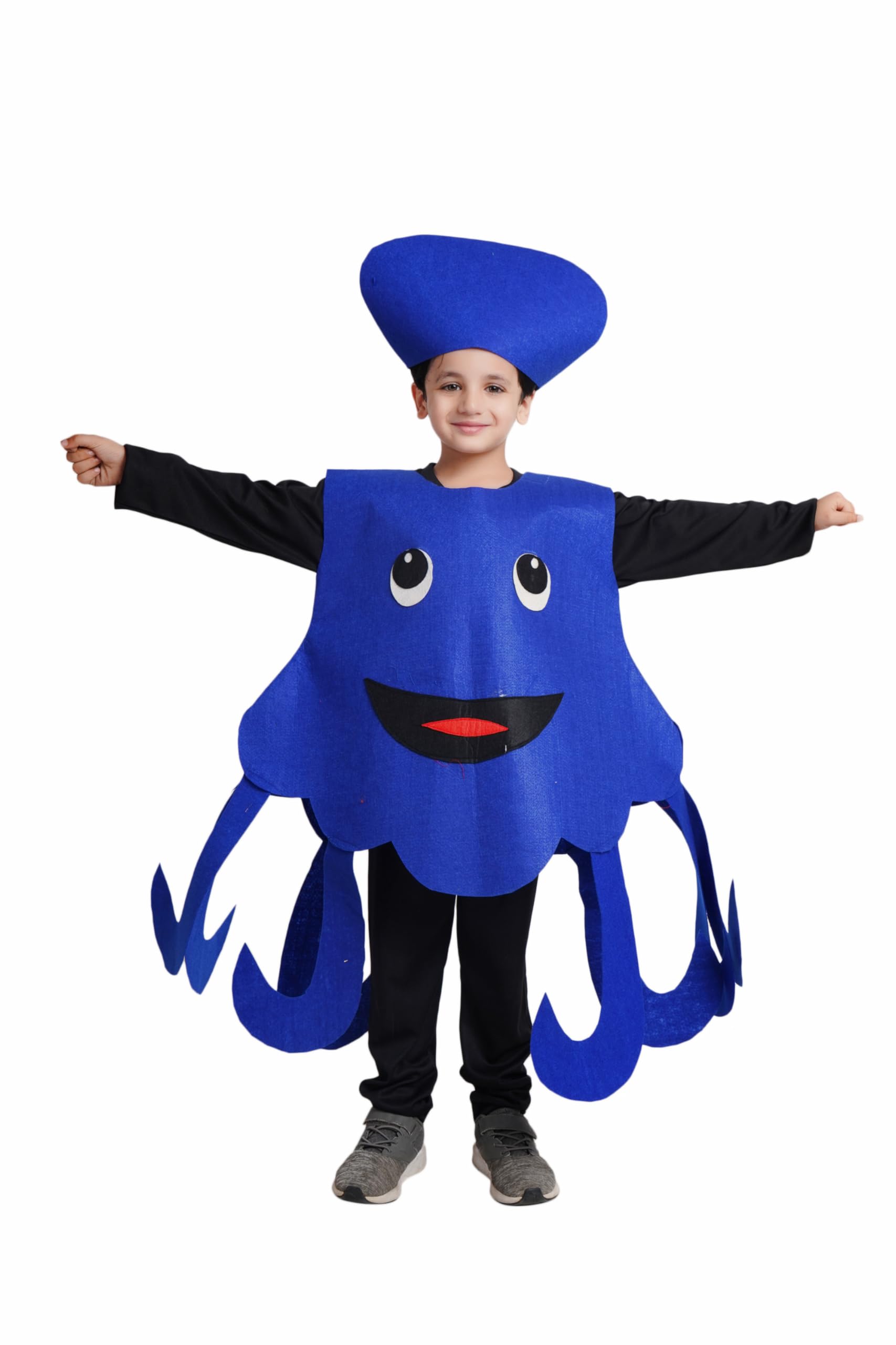 Kaku Fancy Dresses Polyester Octopus Cutout For Kids, Water Animal Costume For Boys & Girls (Freesize/Only Cutout With Cap), Pink-image-11