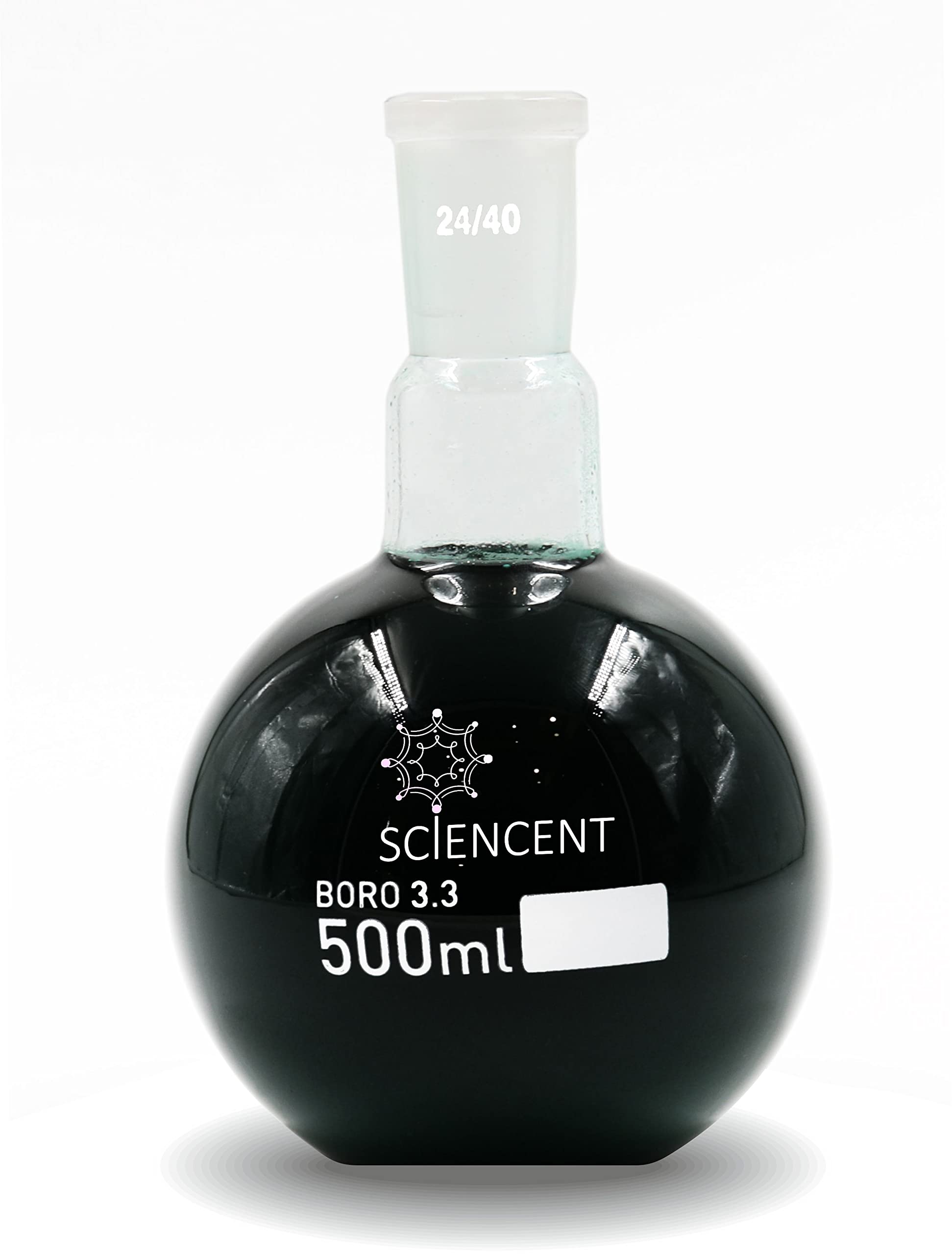 Flat Bottom Glass Flask 500ml Single Neck Boiling Flask RBF 24/40 Joint