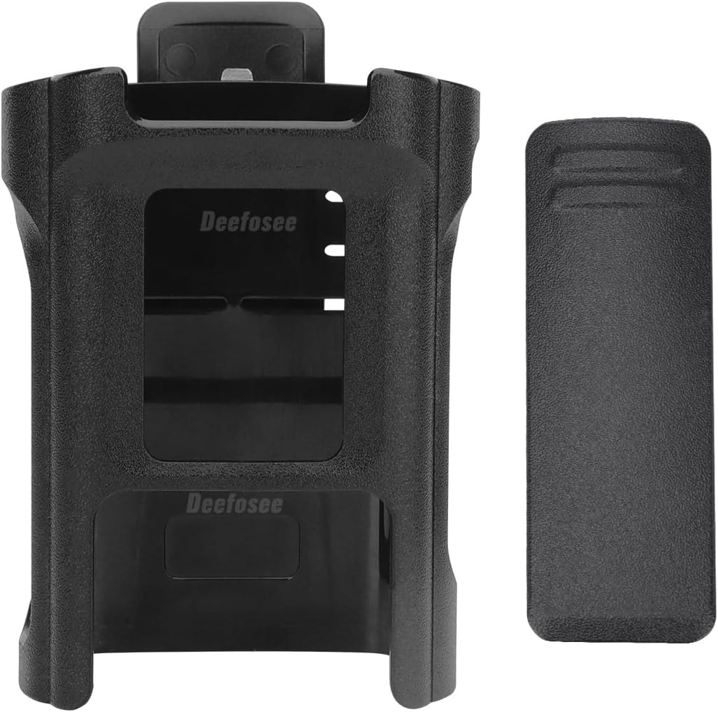 Image showing the BAOFENG radio holster and its separate belt clip component.