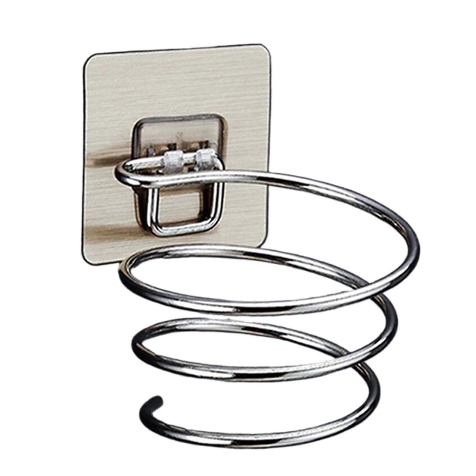 2 Stück Haartrockner-Halter, Gebläse-Organizer, selbstklebend, Wandmontage, nagelfrei, ohne Bohren, Edelstahl-Spiralständer, Aufbewahrung for Badezimmer für Hotel Wohnzimmer
