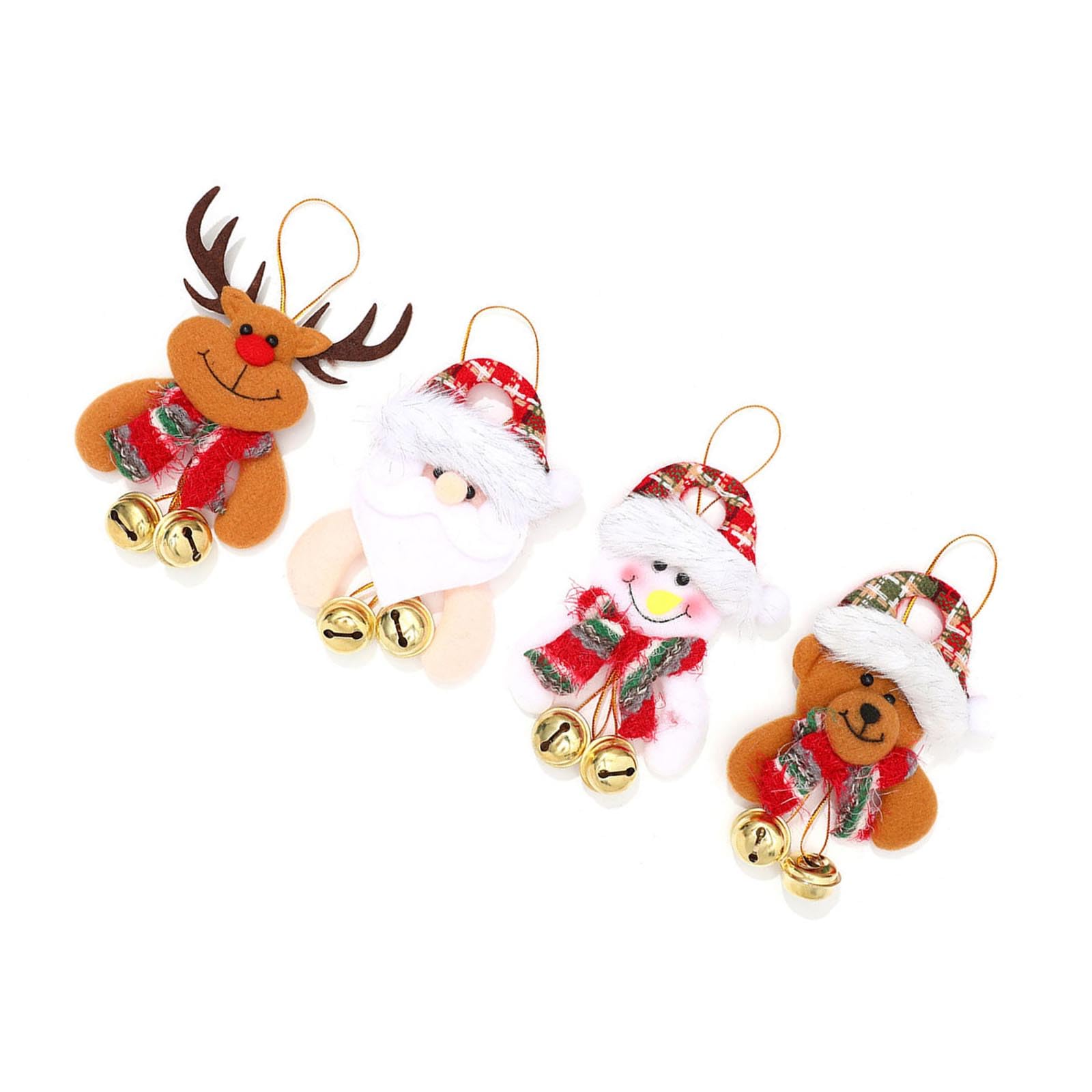 Kalttoy 1 Festive Plush Doll Hanging Ornament with Bells for Christmas Tree Decorations & Holiday Party Supplies Christmas Decorations with Bells