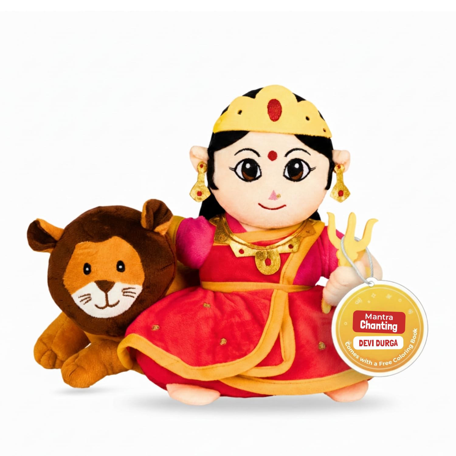 Panda's Box Mantra Chanting Devi Durga (10.24 Inches) | Musical Soft Plush Toy | Best Gift for Infants, Toddlers & Babies