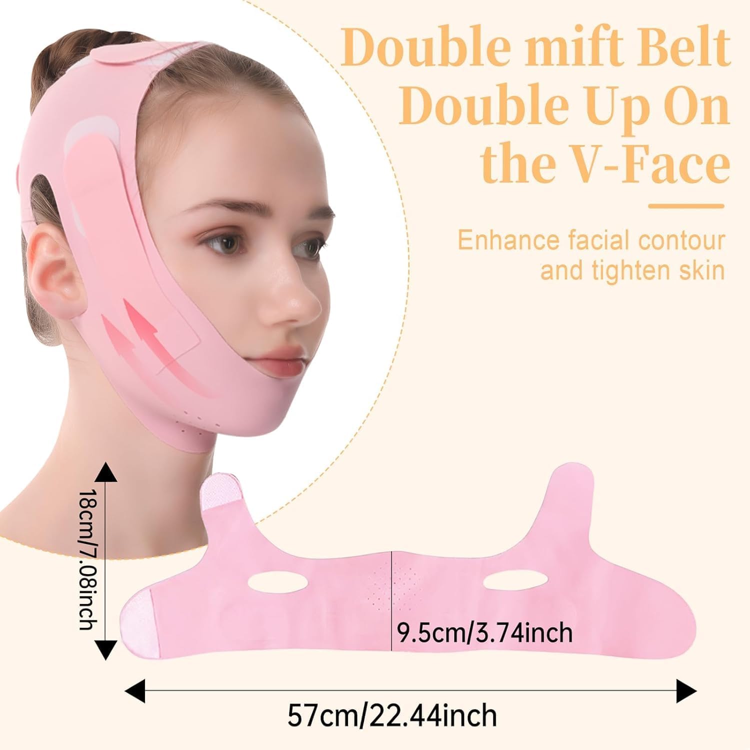 Upgrade Ice-Cool Double Chin Lift V Line Mask, Reusable Double Chin Reducer - Image 2