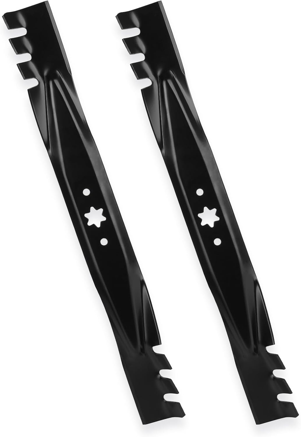 942-04308-X 942-0616A 42 inch 6-Star Mulching Blades for Cub Cadet XT1 XT2 LT42 LX42 ZT1 RZT 42 LTX 1040 Craftsman T110 T210 Troy Bilt TB 42 TB1942 42'' Deck Lawn Tractor Zero-Turn Mower, Black