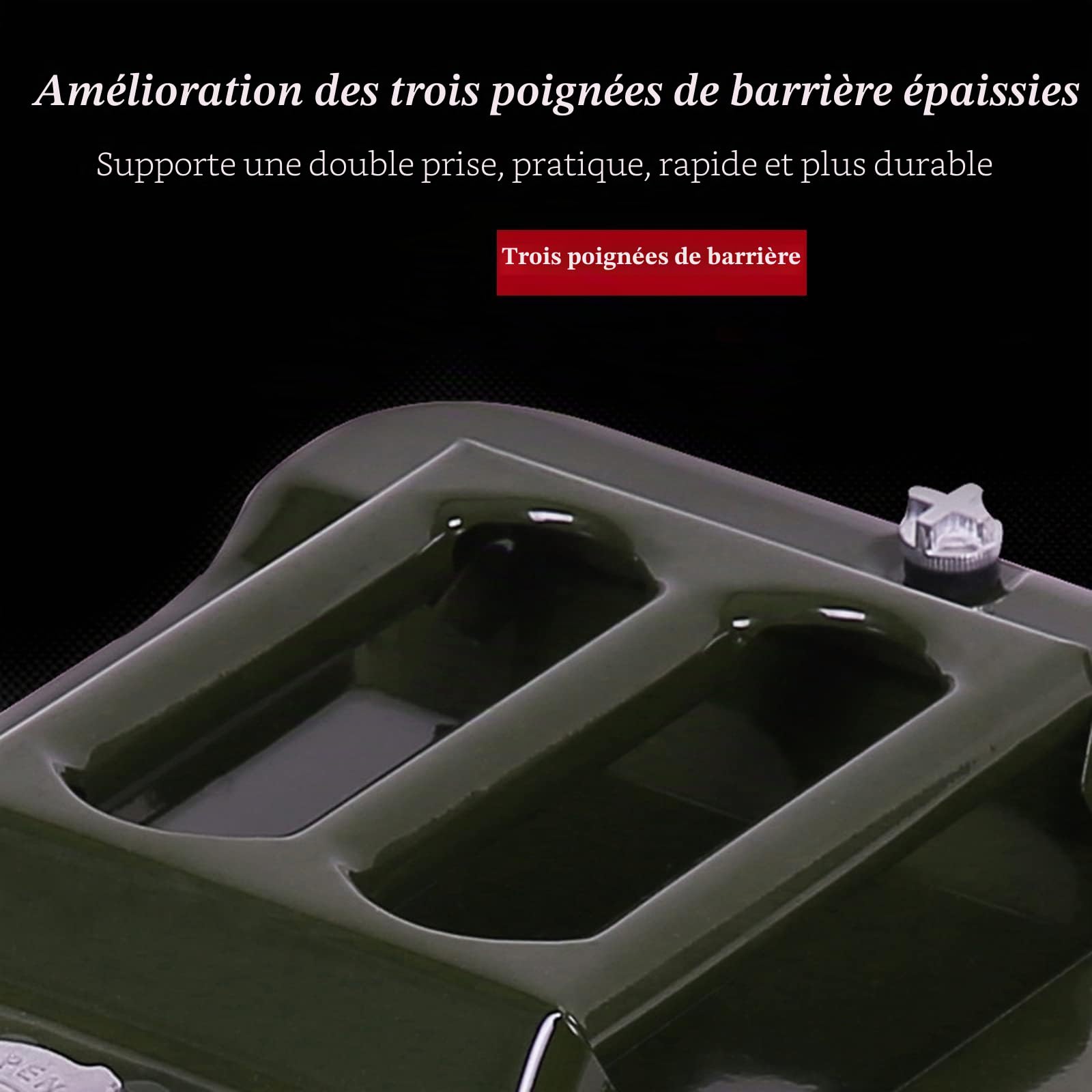 Jerrican en métal de 10 l avec bec flexible, approuvé par l'ONU pour essence, diesel et autres marchandises dangereuses – Vert