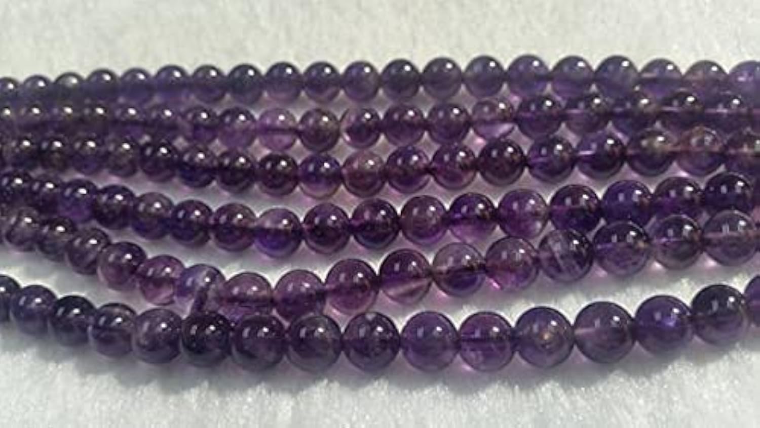 Perles rondes en améthyste naturelle de 7mm pour création de bijoux DIY - Fil de 40cm