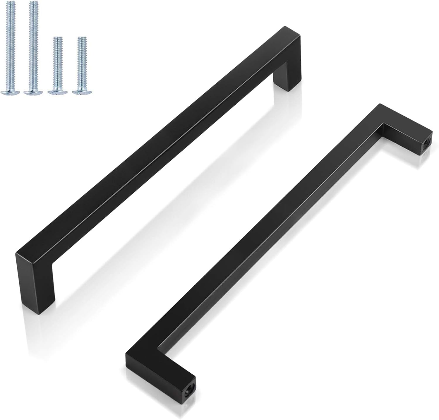 GOBEKOR 5 Pack Kitchen Handles Matte Black Pulls Solid