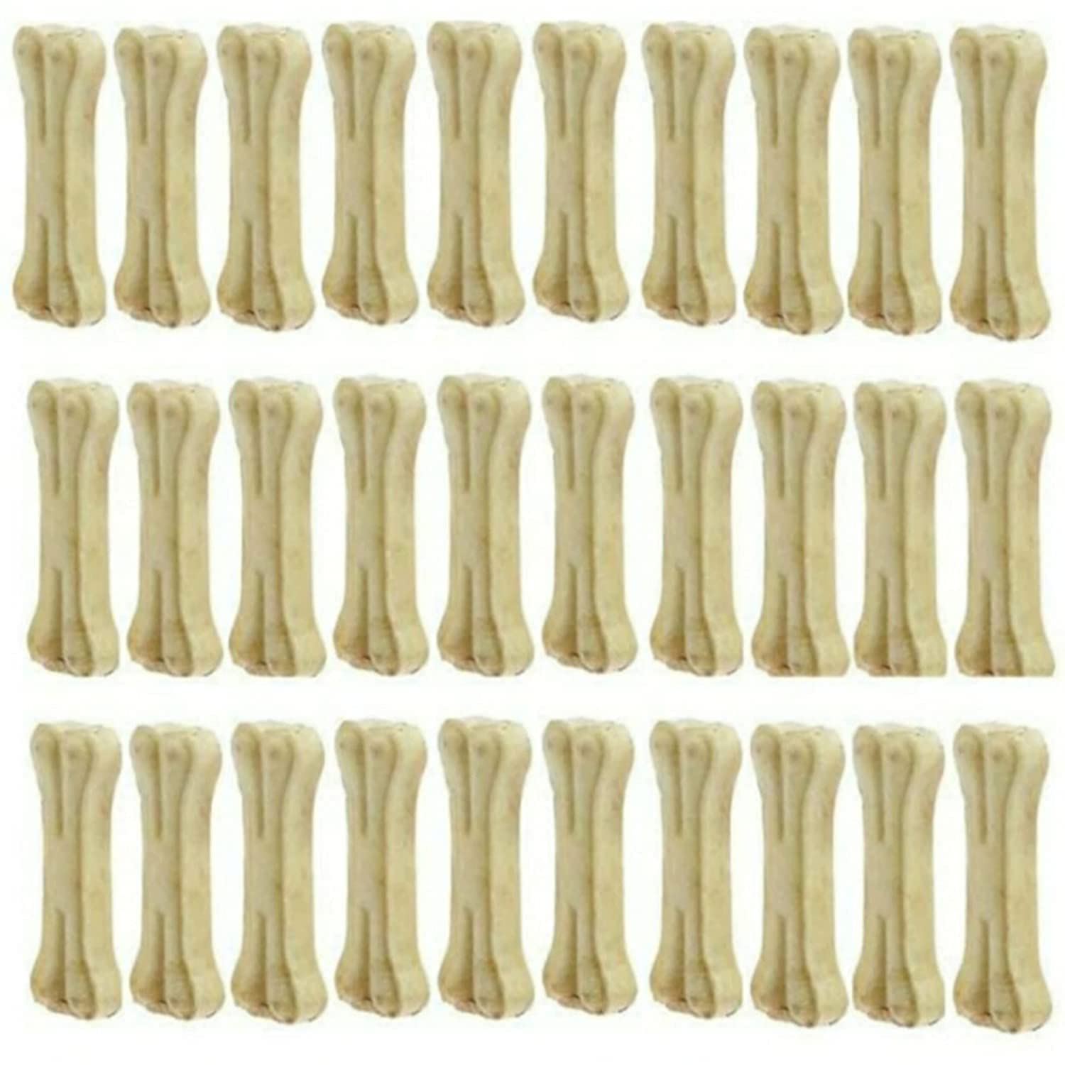 Rawhide Dog Chew Bone 3 Inches Pack of 42 Bones, Chicken Flavour, Dog Treats, Delicious Bones for Small Dogs. (42)