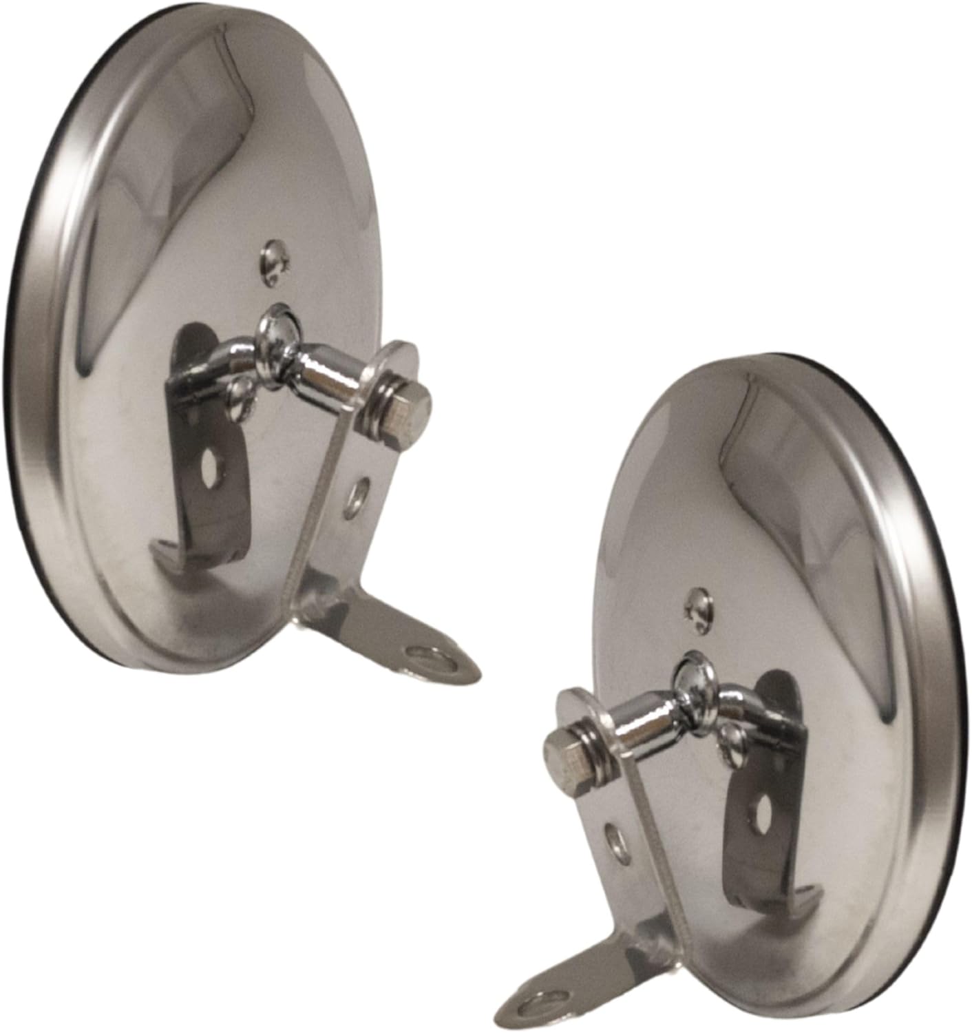 Brock Replacement Driver and Passengers Universal Convex Stainless Steel 5" Side Mirrors with Brackets
