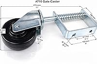 Vista 8 de Tech Team #716 - Rueda giratoria de puerta con resorte, rueda plana de 4 pulgadas, soporte de 125 libras, ajuste automático de altura, giro de 360°