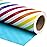 WRAPAHOLIC Reversible Wrapping Paper - Mini Roll - 17 Inch x 33 Feet - Rainbow Stripe and Solid Blue Design for Birthday, Celebration, Baby Shower