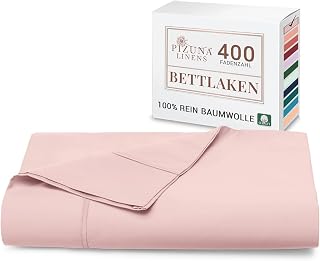 Pizuna Bettlaken 230x280 cm Baumwolle Hellrosa 400 Fadenzahl