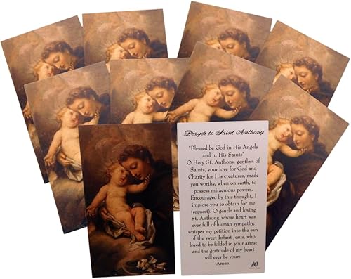 Westmon Works St Anthony Holy Card Pack a granel Clásico Patrón Saint Prayer fabricado en Estados Unidos, juego de 10