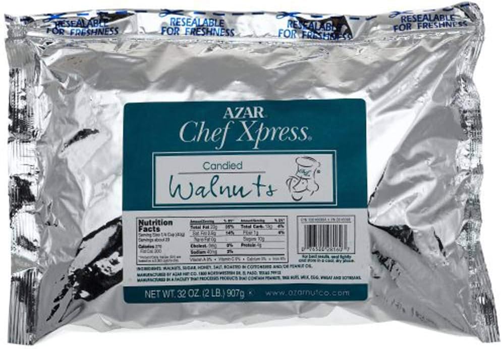 Azar Nut Large Pieces Chef Xpress Candied Walnut, 2 Pound, 11 X 8.5 X 6.25 Inch -- 3 Per Case.