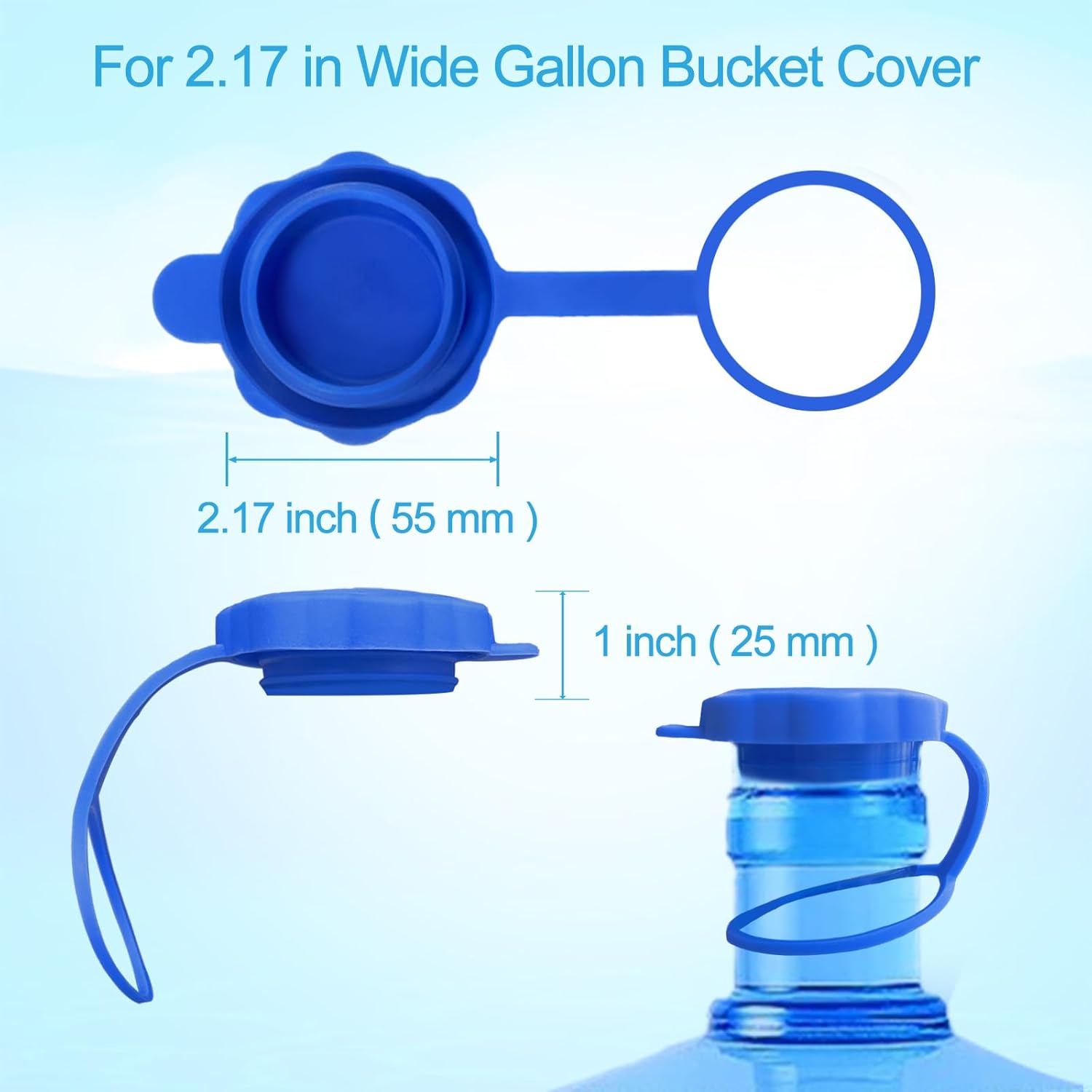 3 PCS?3 & 5 Gallon Water Jug Cap, Upgrade Reusable Replacement Caps, Non Spill Lids for 55mm Water Bottle