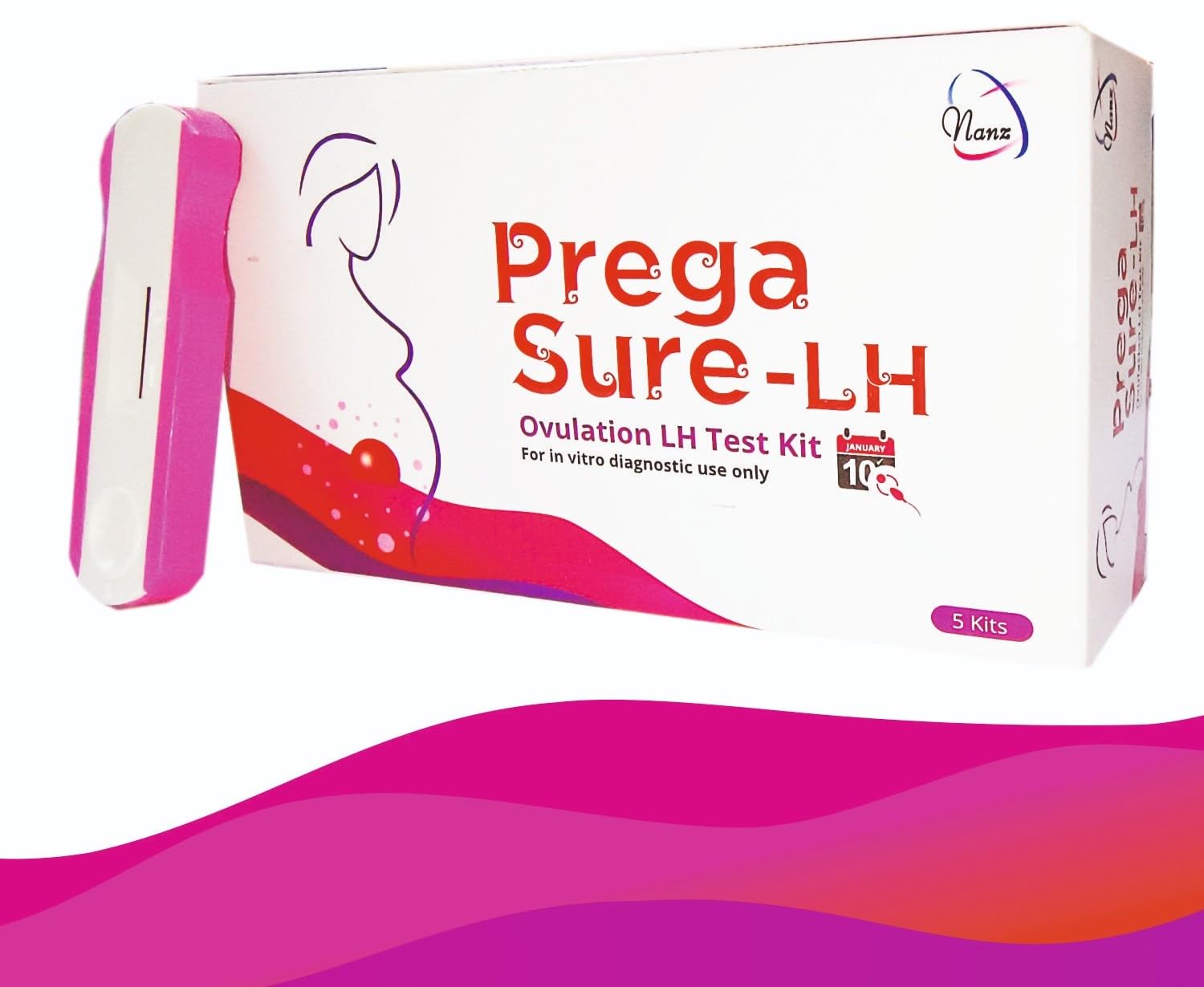 Nanz Prega Sure-LH Ovulation Test Kit for Women | Fertility & Ovulation Predictor Kit | Accurate LH Surge Detection for Fertile Days | Quick & Easy Home Pregnancy Planning Test | 5 Test Kits Pack-image-18