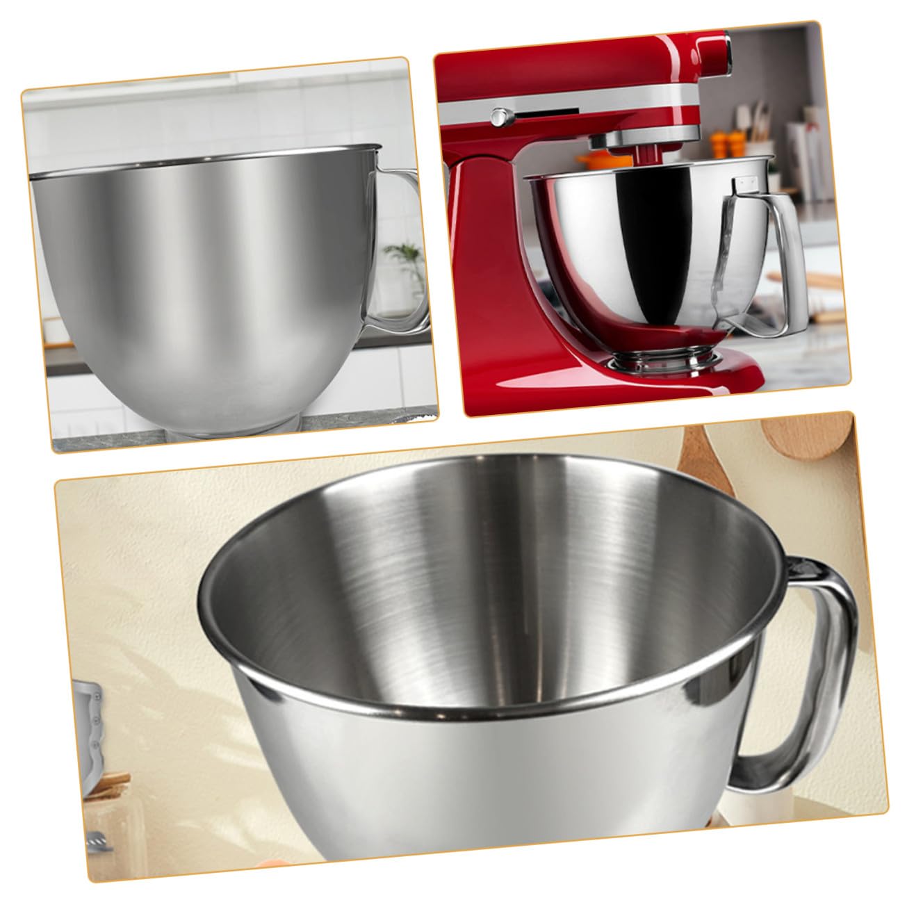 Kisangel Ciotola Per Impastatrice in Acciaio Resistente Da 4,7 Litri Compatibile Con Kitchenaid