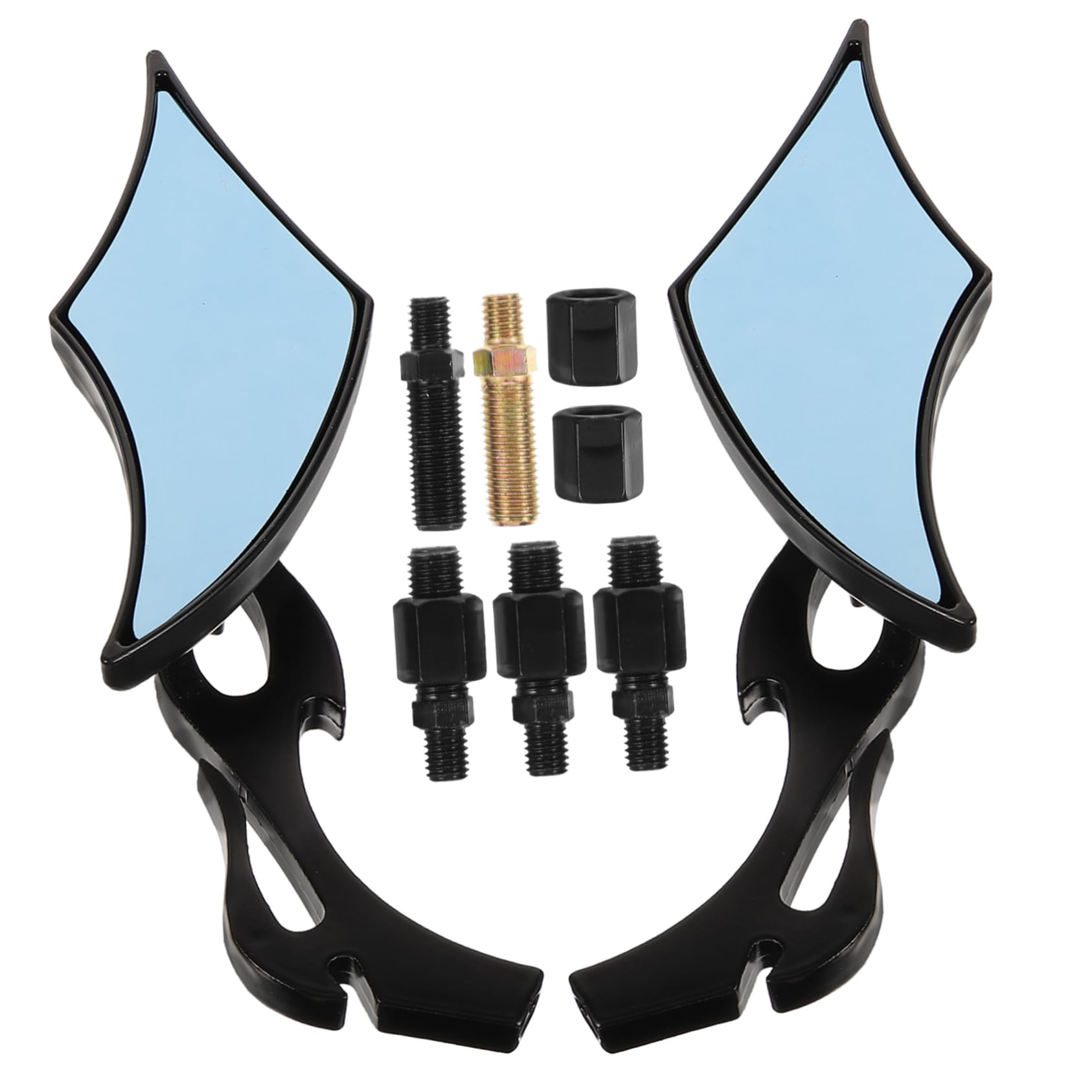Specchietti Vetro Ruote Veicoli 2 Retrovisori e Due a Pezzi in Abs Neri, Robusti, Facili da Installare Manubrio Motociclette e Bici Elettrica