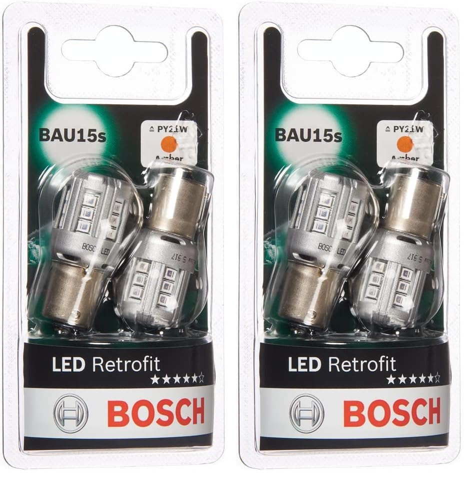 Bombillas LED PY21W Bosch contra el parpadeo lento y luces fundidas en intermitentes 12V