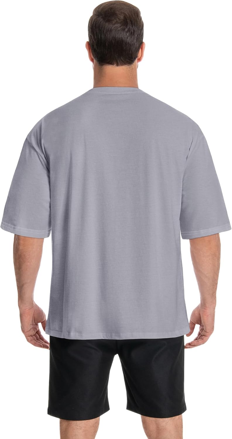 rosemia Oversized Tshirts for Men Crewneck Graphic Tees Basic Short Sleeve Loose Fit Tops - Image 5