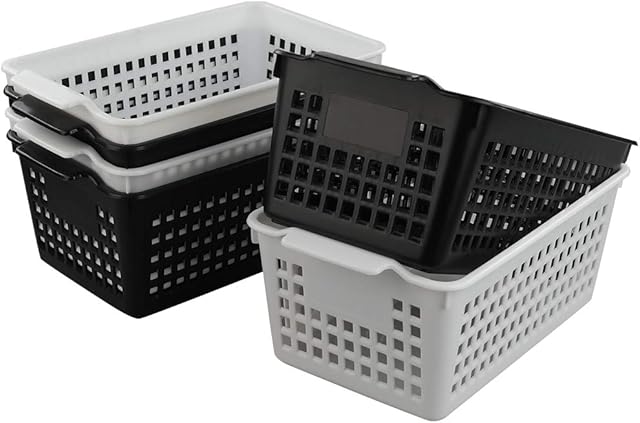 Hokky Small Plastic Storage Basket Set of 6, Handy Storage Basket