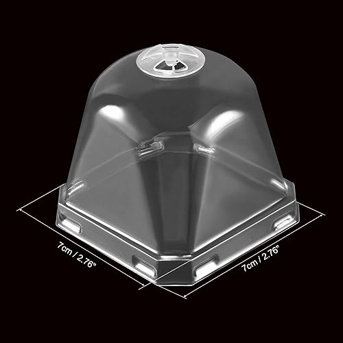 Miniatura 2 de PATIKIL Cúpula de humedad para plantas de 3.9 pulgadas, 5 piezas cuadradas de plástico para jardín, cúpula reutilizable para protección contra