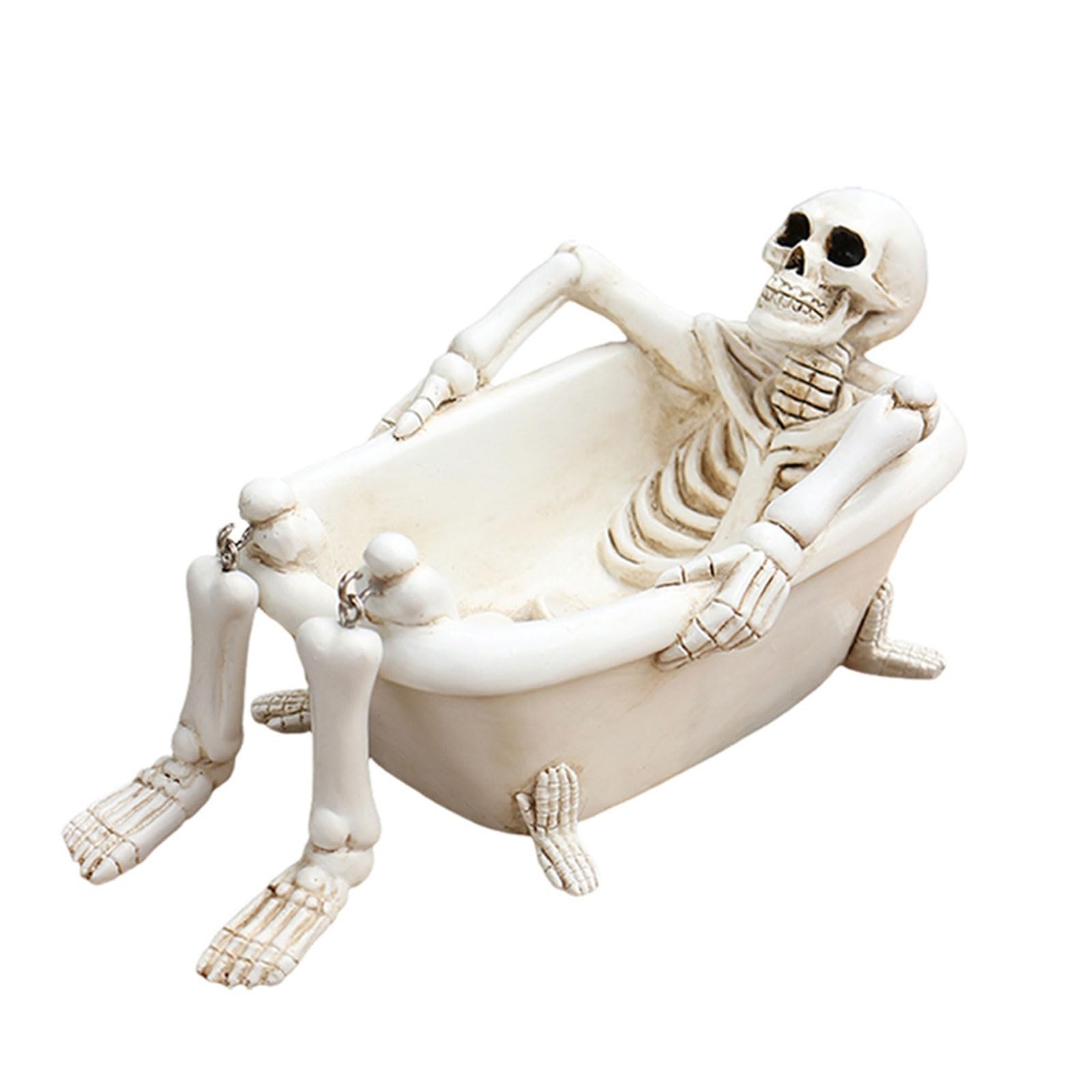 HZBB Handcrafted Bathtub Skull Flower Pots Halloween Planter Resin Decoration for Succulents Bathtub Skull Planter